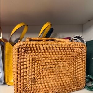 Elegant Woven Clutch in Rich Tan